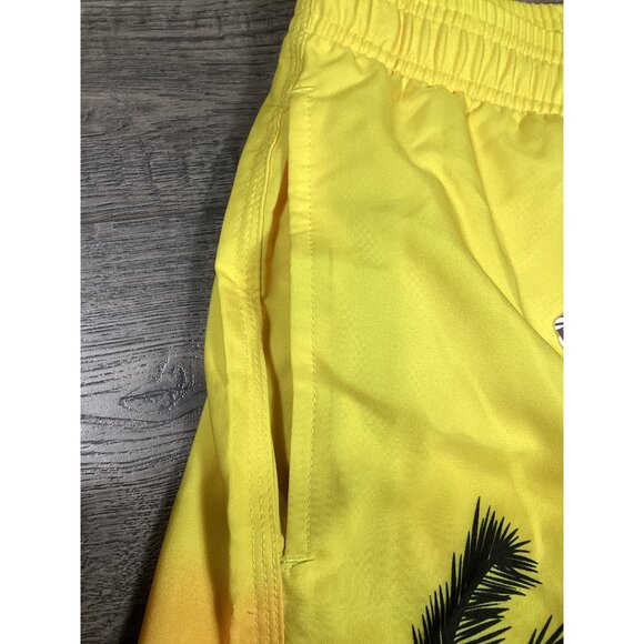 Aptro Mens Sunset & Palm Tree Orange Swim Trunks Size 3XL Elastic waistband NEW - Picture 3 of 9